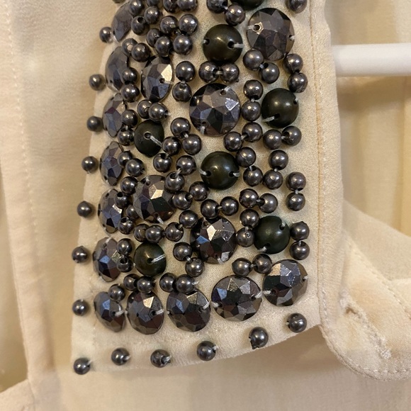 Lush cold shoulder blouse with glittered collar off white Size M - Picture 7 of 7